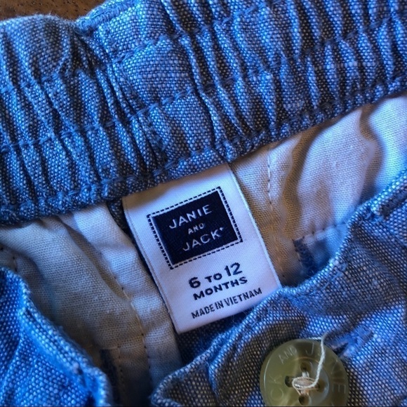 Janie and Jack Light Blue Linen Shorts/ Pants - Picture 5 of 5